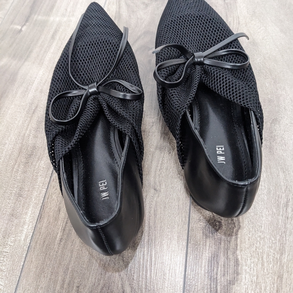 JW PEI Reilly Fishnet Bow Ballerina Flats Size 6 New - Picture 8 of 10